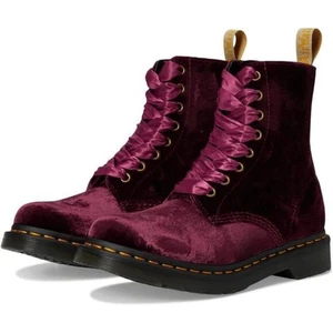 Botas de terciopelo Dr. Martens Veganas 1460 Pascal para mujer - Bota de combate con cordones de 8 ojos 7 - Imagen 1 de 9