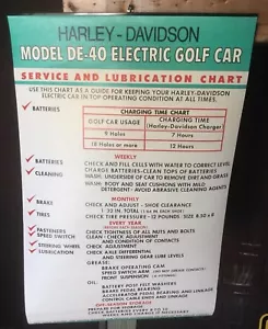 Rare Find Vintage AMF Harley Davidson Electric Car Service Chart #9 Dealer Exc - Picture 1 of 8