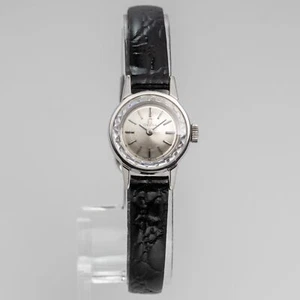 Omega Ladies Manual Vintage Silver Cocktail Cut Glass Mini Watch 17 mm - Picture 1 of 11