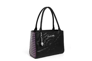 Lux de Ville Borsa ragno media in nero e viola scintillante - Foto 1 di 5