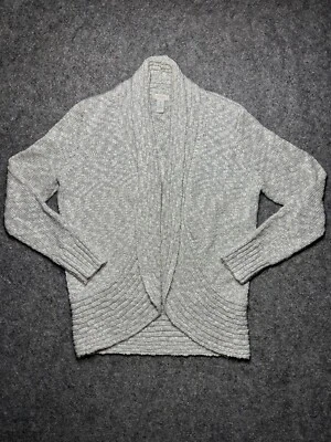 CÁRDIGAN CHICO’S MUJER Tejido Blanco/Plateado MANGA LARGA SUÉTER ABIERTO TALLA 1 Foto 1 de 4