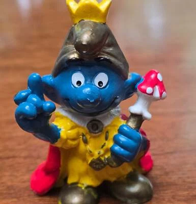 1978 schleich the smurfs emperor king smurf 2" pvc figure figurine toy 20046 - Image 1 of 4