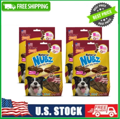 4 Pack Nylabone Nubz Meaty Center Long Lasting Edible Dry Dog Chew 16Count Small - Image 1 of 4