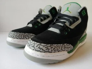 Air Jordan 3 Retro GS Gr. 5Y Black Pine Green Silver White 398614-030 - Bild 1 von 22