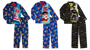 Batman/ Ryan's World / Mario Bro Little Boys Long Sleeve Pajamas PJ 2-Piece Set - Picture 1 of 19