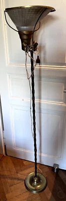 Malabert & Maison BAGUES  Circa 1960/70 Lampadaire en Bronze Doré  Modèle Bambou - Photo 1/4