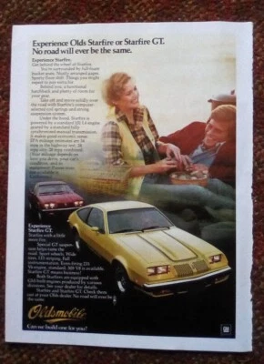 1978 OLDSMOBILE Starfire GT Yellow Vintage Print Ad - Image 1 of 2