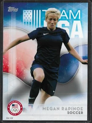 RARE 2016 TOPPS OLYMPIC MEGAN RAPINOE 5X7 CARD #20 ~ 06/49 ~ USA SOCCER LEGEND! - Image 1 of 2