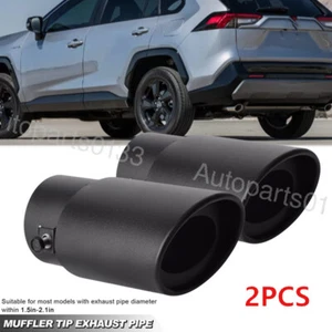 2PCS For Toyota Rav4 Exhaust Pipe Tip Rear Tail Throat Muffler Stainless Steel - Picture 1 of 16