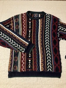 Vintage Original Chaps by Ralph Lauren Knit Sweater Sz Large Bright Colorful USA - Picture 1 of 7