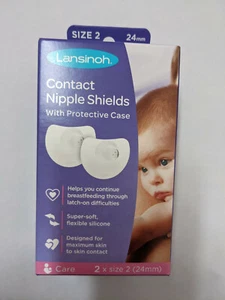Lansinoh Contact Nipple Breasfeeding Shields w/Protective Case (24 mm) 2 ct - Picture 1 of 1