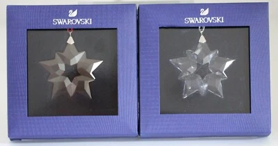 Swarovski Set Piccolo Stern Natale Ornamento 2019 Trasparente + Rosso Nuovo - Immagine 1 di 4