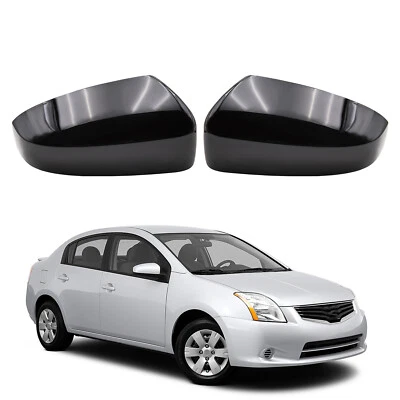 For 2007-2012 Nissan Sentra SL SE-R Gloss Black Side Wing Mirror Caps Cover Set — 第 1/4 张图片
