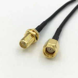 Cable de extensión de antena RP-SMA de 1 m a 5 m enrutador Wi-Fi negro cable RG174 VENDEDOR DEL REINO UNIDO - Imagen 1 de 7