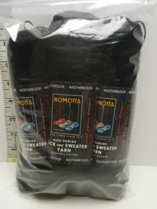 6) 1oz Skeins Nomotta Non-Shrink Sock & Sweater Yarn #16 Black Approx 170 Yds Ea - Picture 1 of 3