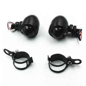 Smoke Bullet Turn Signal Light Fork Clamp For Harley Honda Kawasaki Suzuki VT CB - Picture 1 of 7