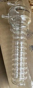 AT-MAR Glass Inc Coil Reflux Condenser 15” X 3” 4 1/2” Top Hub NEW NO BOX - Picture 1 of 6