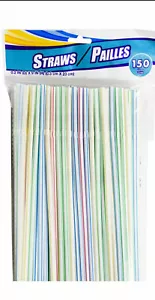 150 PARTY Drinking STRAWS Bendable Flexible Plastic Bendy Straw Assorted Color - Picture 1 of 6