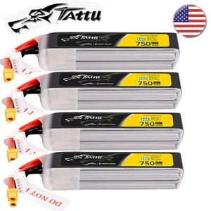 4X Tattu 750mAh 95C 15,2V HV 4S Lipo Akku XT30 Stecker für RC FPV Quadrocopter USA - Bild 1 von 6