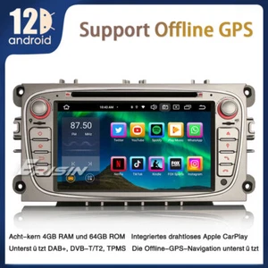 7" 8-Kern Android 12 Autoradio FORD Mondeo Focus Galaxy S-Max C-Max DAB CarPlay - Bild 1 von 13