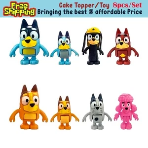 8-teiliges Set Bluey Familie und Freunde Actionfiguren PVC Spielzeug Kinder Geschenk Tortenaufleger - Bild 1 von 7