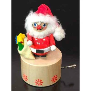 Steinbach Hand Crank/Wind Santa Claus Music Box 5" Plays Feliz Navidad, With Box - Picture 1 of 9