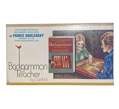 Vintage Backgammon Teacher Game by Cardinal No. 131 w Prince Obolensky Book - Image 1 of 4