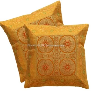 Decorative Brocade Throw Pillow Covers Bohemian 40x40 cm Ethnic Mandala Set Of 2 - Picture 1 of 5