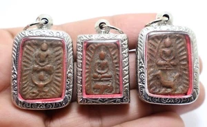 JUEGO DE 3 COLGANTES AMULETOS PIM BORAN GARUDA CERDO POLLO MÁGICO TAILANDÉS BUDA - Imagen 1 de 9