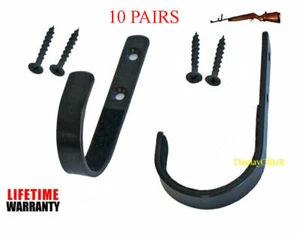 10 PAIR Gun Rack Shotgun Hooks Rifle Hangers Archery Bow Wall Mount Storage - Picture 1 of 1