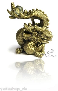 Figura de dragón Fengshui amuleto de la suerte con bola de cristal - Imagen 1 de 4