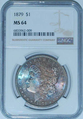 1879 P NGC MS64 Morgan Silver Dollar Great Color - Image 1 of 3