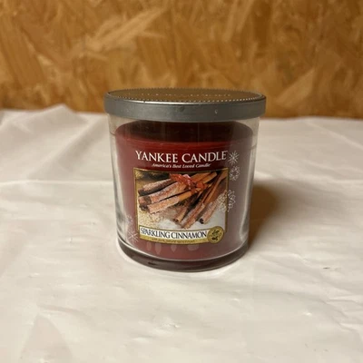 YANKEE CANDLE Sparkling Cinnamon Scent Single Wick Candle 7 oz. NEW 7g - Image 1 of 4