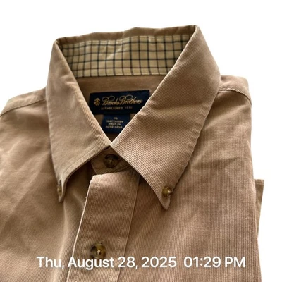 Brooks Brothers Corduroy Shirt Mens Size XL Brown Vintage Cotton LS Button Down - Image 1 of 4