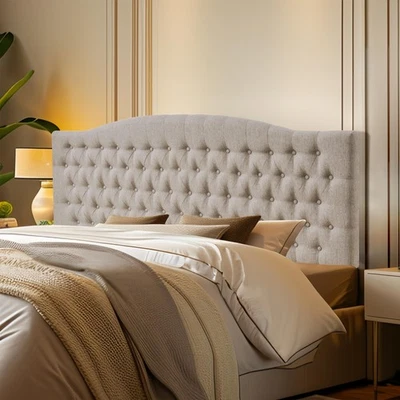 Cabeceira estofada de linho tamanho King/Cal King mais recente modelo suporte de parede, cama F... - Imagem 1 de 4