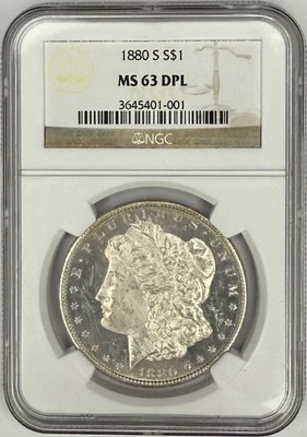 1880 S Morgan Silver Dollar NGC MS63 DPL‼️DEEP MIRROR PROOF LIKE & BLAST WHITE‼️ - Image 1 of 2