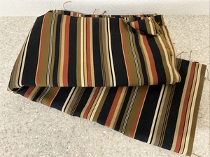 Designer Fabric Remnant Brown Red Black Stripes See Pictures For Measurements - Picture 1 of 9