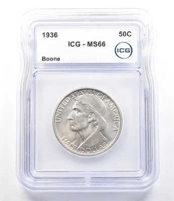 1936 Boone Commemorative Half Dollar MS66 ICG *6934 - Image 1 of 3