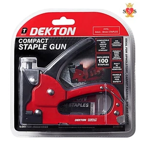 Dekton Heftpistole Polsterjobs Teppichpolsterung 4-8 mm Heftklammern + 100 Heftklammern  - Bild 1 von 1