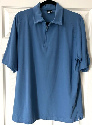 Nike Golf FitDry Hombres Grande Azul 1/4 Cremallera Polo Manga Corta Rendimiento Foto 1 de 4