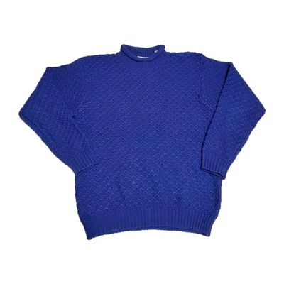 Suéter Henley tejido con cable para mujer Karen Scott azul talla M manga larga Foto 1 de 4