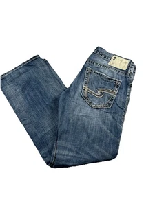 Silver Jeans Zac Herren Relaxed Straight Jeans dicke Nähte mittlere Waschung Gr. 30x32 - Bild 1 von 16