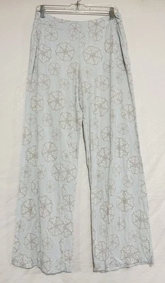 Pantalones Soma para mujer azul claro florales suaves elásticos salón pierna ancha medianos Foto 1 de 4