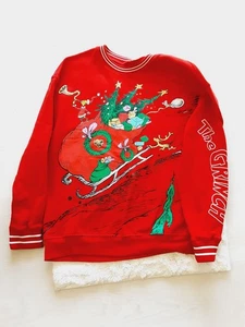 Dr Seuss The Grinch That Stole Christmas Max Holiday Sweatshirt Red Size XL - Picture 1 of 10