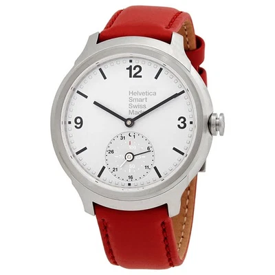 Nuevo reloj para hombres Mondaine MH1.B2S80.LC Helvetica Nº1 esfera plateada audaz 44 mm Foto 1 de 3