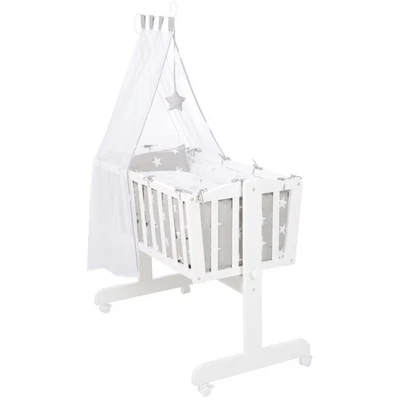 roba Komplettwiegenset, 'Little Stars' (40x90cm), weiß, Feststellfunktion, inkl. - Bild 1 von 4