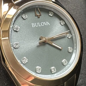 Bulova Surveyor Quartz Diamond Grey Dial Ladies Watch 97P156 - Picture 1 of 24