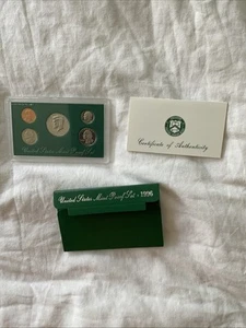 1996 United States Mint Proof Set with Certificate of Authenticity - Picture 1 of 3