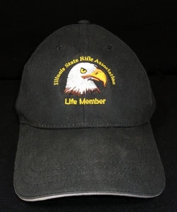 Gorra de béisbol negra 100 % algodón ILLINOIS STATE RIFLE ASSOCIATION LIFE MEMBER - Imagen 1 de 3