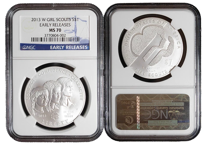 2013-W $1 Silver Girl Scouts Commemorative Dollar NGC MS70 Early Releases - Image 1 of 1